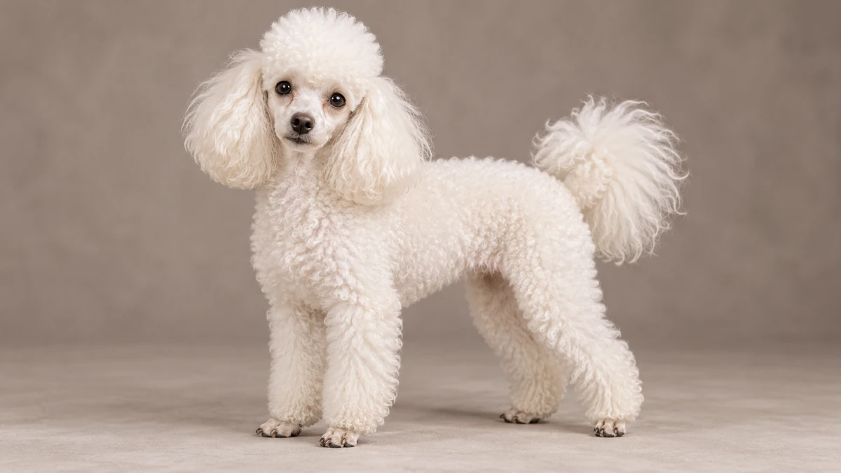 Toy poodle köpek — beyaz renk