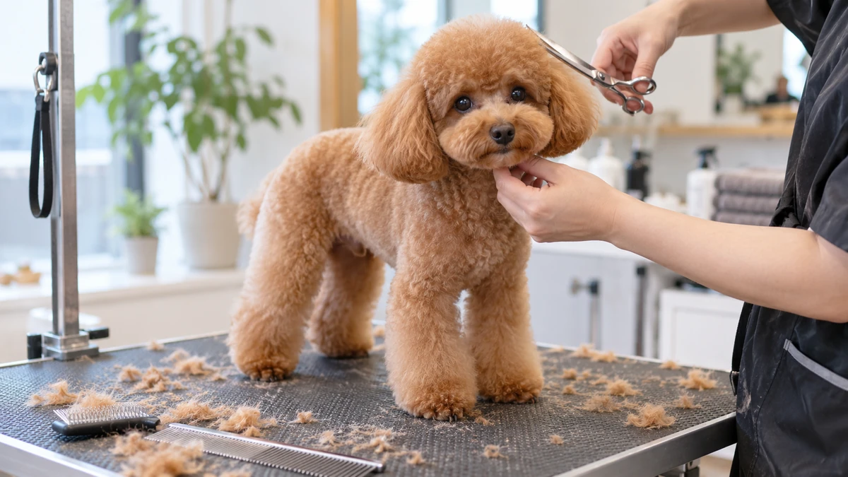 Toy poodle köpek — puppy kesim tıraşı